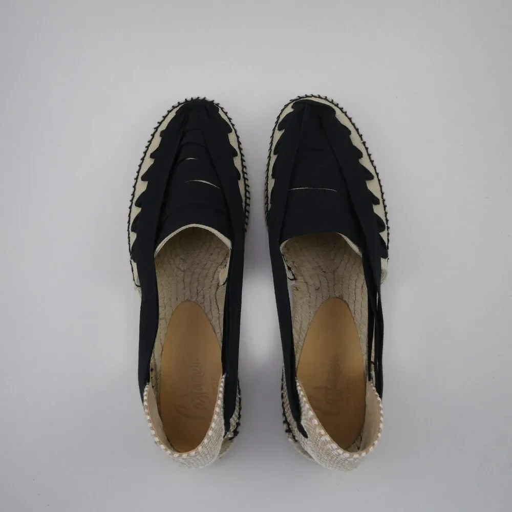 Castañer Norman Slip-On Espadrilles Men EU 44 US 10 Shoes Sandals Black/Beige